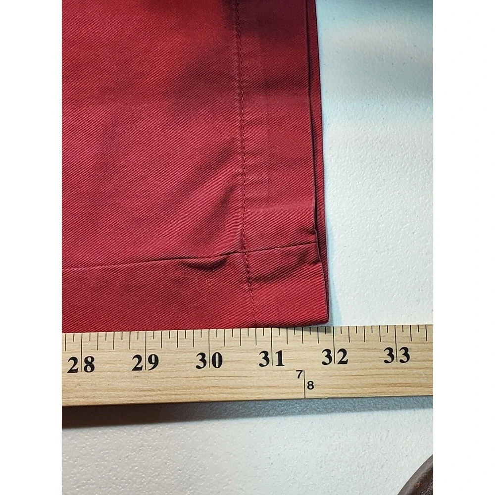 Banana Republic Emerson Chino Mens 34x34 Red Straight Leg Cotton Pants